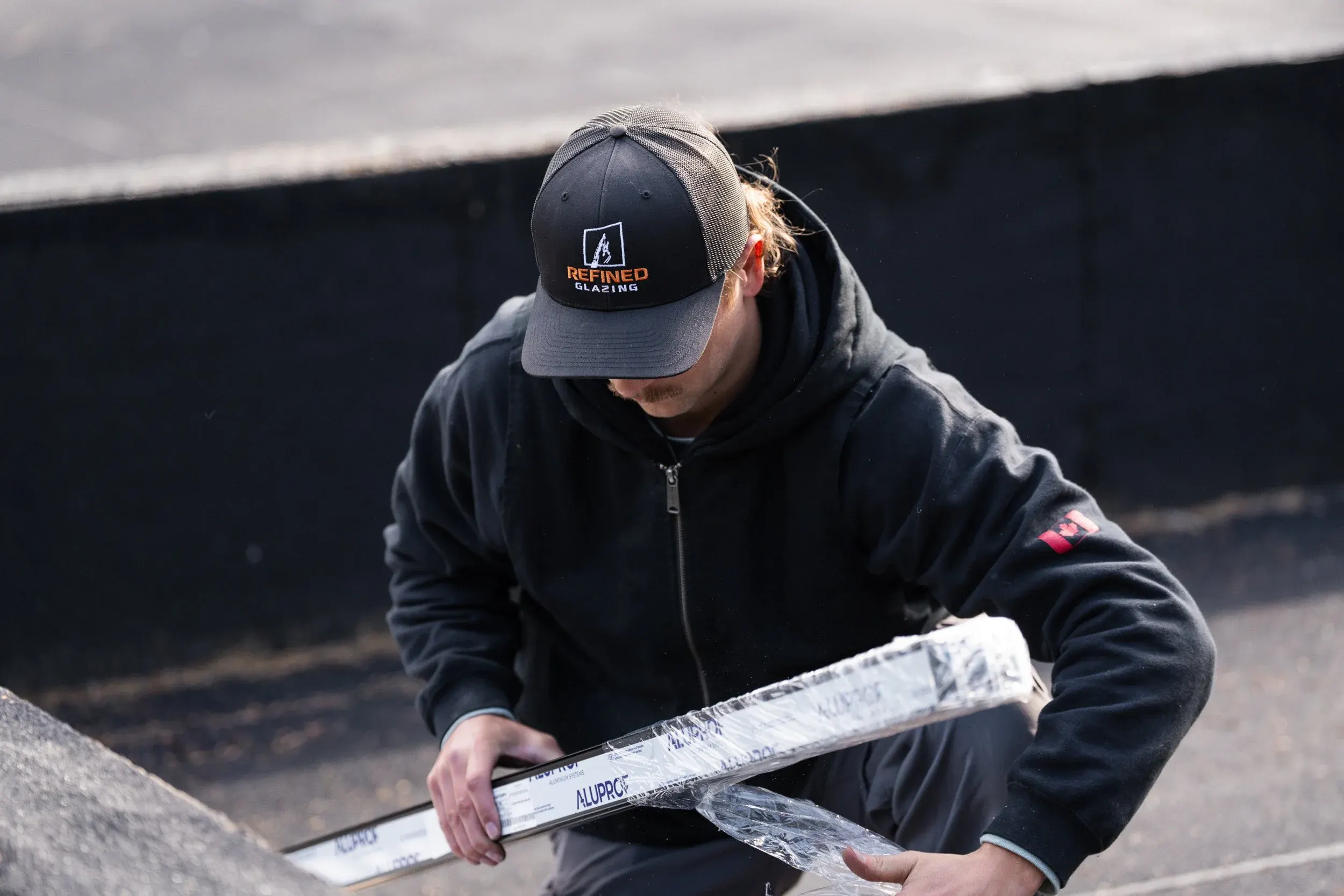 Refined Glazing construction lifestyle photography showing crew and craftsmanship