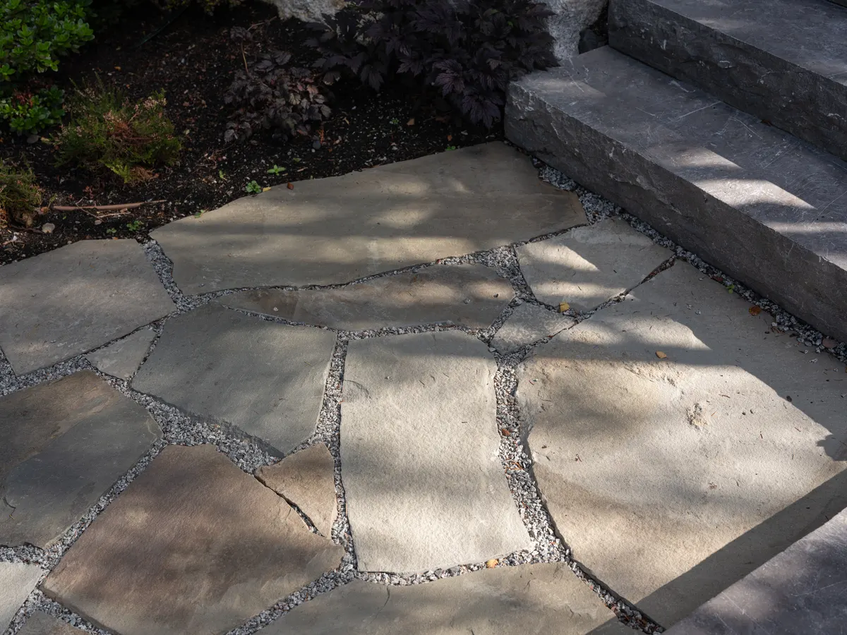 A flagstone path and stone steps, Panorama Ridge, Whistler