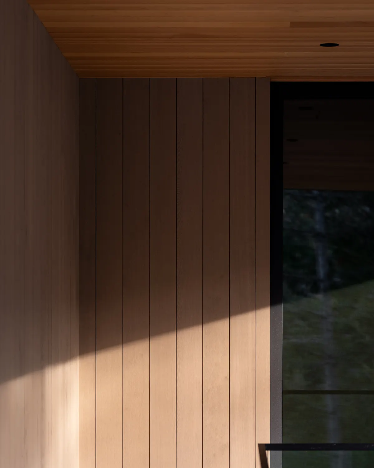 Wood cladding and a glass corner, Panorama Ridge, Whistler