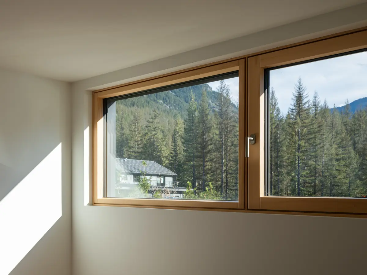 Bedroom window to the forest at Riverrun Place, Whistler