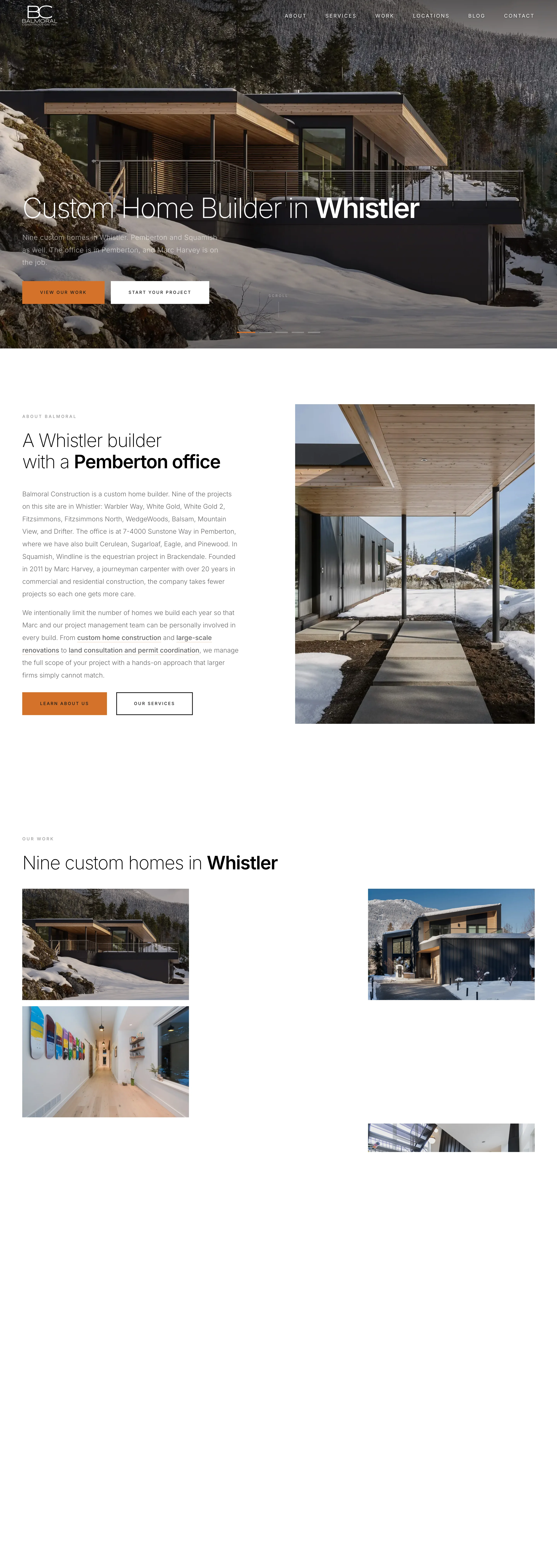 The Balmoral Construction website