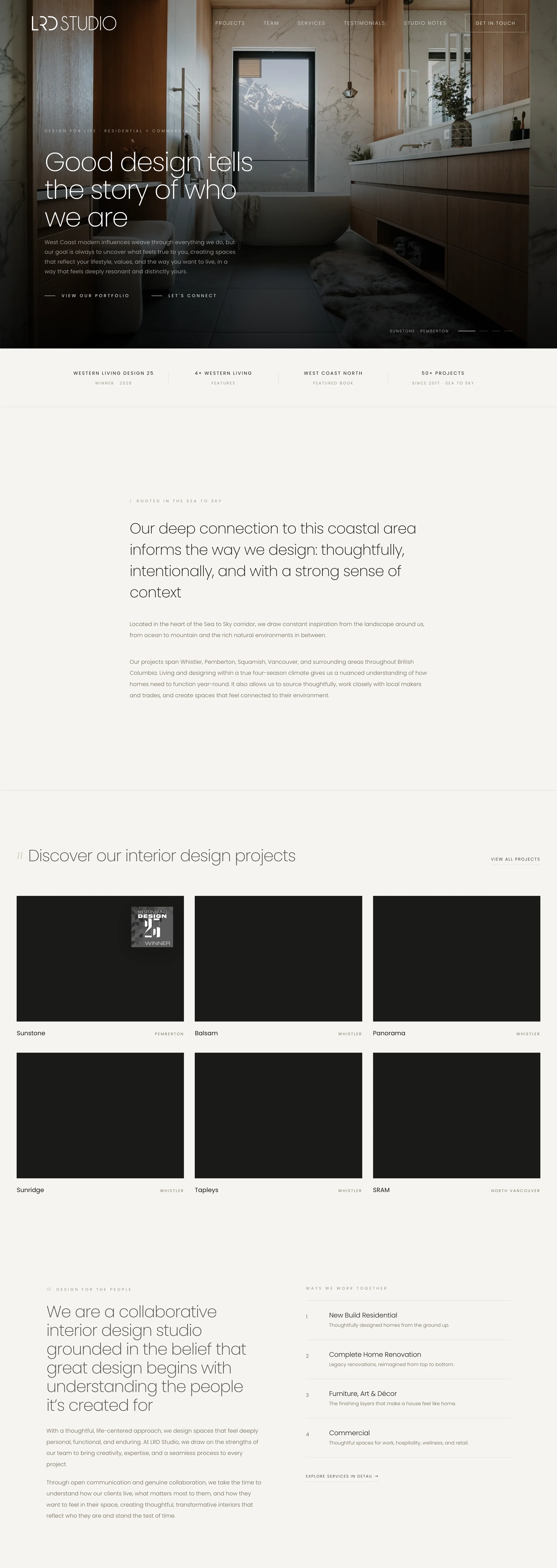 The LRD Studio website